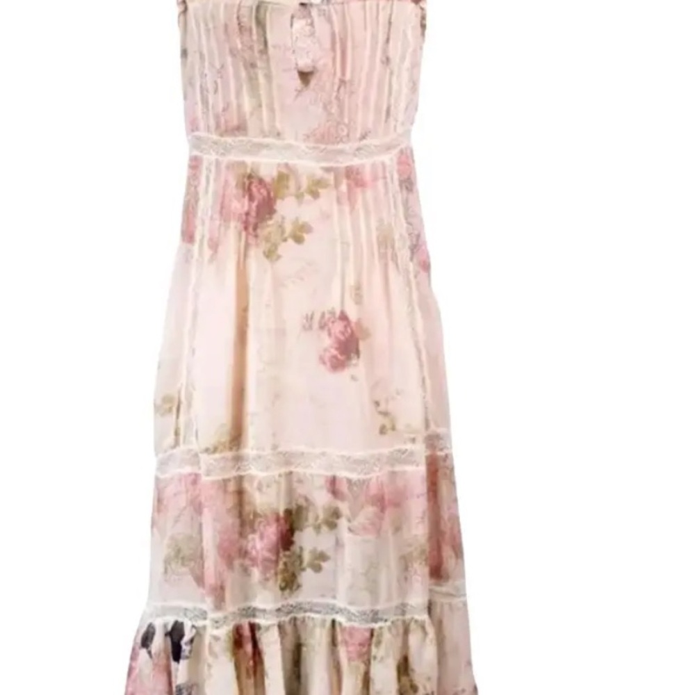 John Galliano floral silk midi dress